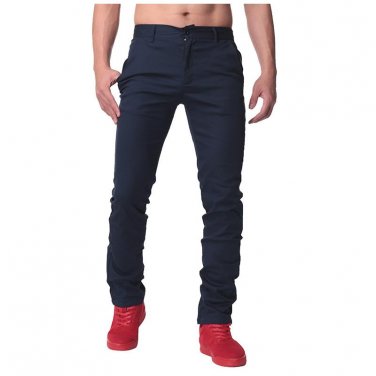 Size 30-44 Mens Straight Cargo Pants Chinos Men Casual Business Slim Fit Autumn Spring Solid Color C