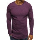 Mens Tshirt Long Sleeve T Shirt Plain Tees Tops Bodybuilding Sportswear Crewneck T-Shirts Male Slim 