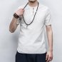 2017 New Summer Men\'s Linen T-shirts Chinese Style Mens T Shirt Short Sleeve Tie Neck Solid Color