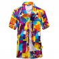 2017 Mens Summer Beach Lapel Neck Front Buttons Down Short Sleeves Floral Tops Casual Hawaii Vocatio