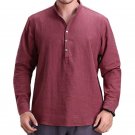 2018 Tee Shirts Tops Men Basic Pullover Tshirts Cotton Line Long Sleeve Stand Collar Buttons Leisure
