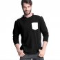 Fashion Gentleman Men Turtleneck Long Sleeve Splice Casual Loose Tops T-Shirt Tee Oversized Gary Bla