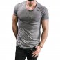 Solid Color Plain Top 2017 Summer Men\'s Short Sleeve Zip Round Neck Hip Hop T Shirts Men Ripped Hol