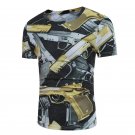2017 Fashion Gun 3D Printed Tops Tee Brand New Summer Men\'s O-neck Short Sleeve Slim Fit T-shirts H
