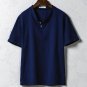 Envmenst 2017 New Arrival Male Causal Flax Comfortable V-Neck T-shirt Short Sleeve Pure Cotton Men T