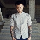 Envmenst 2017 New Style Shirt Men Half Sleeve Leisure Thin Cotton Linen Shirt Male Fashion Solid Col