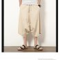 SHAN BAO brand men loose harem pants 2017 summer cotton linen large size casual men\'s pure color bi