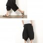 SHAN BAO brand men loose harem pants 2017 summer cotton linen large size casual men\'s pure color bi