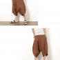 SHAN BAO brand men loose harem pants 2017 summer cotton linen large size casual men\'s pure color bi