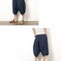 SHAN BAO brand men loose harem pants 2017 summer cotton linen large size casual men\'s pure color bi