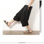 SHAN BAO brand men loose harem pants 2017 summer cotton linen large size casual men\'s pure color bi