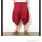 SHAN BAO brand men loose harem pants 2017 summer cotton linen large size casual men\'s pure color bi