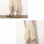SHAN BAO brand men loose harem pants 2017 summer cotton linen large size casual men\'s pure color bi