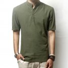 2018 New Brand Casual men\'s shirt men collar cotton linen men tops tee short sleeve shirts funny cl