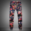 Linen Pants Men 2017 New Fashion Men Floral Print Joggers Male Casual Summer Pants Mens Sweatpants