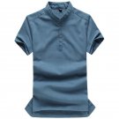 2017 summer new men\'s linen shirt Slim fit men\'s fashion casual short-sleeved shirt Korean version