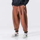 Linen Cotton Pants Men 2017 Winter fleece warm Pants Drawstring Brand Chinese Male Linen Trouser Hip