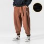 Linen Cotton Pants Men 2017 Winter fleece warm Pants Drawstring Brand Chinese Male Linen Trouser Hip