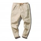 Free shipping 2017 Autumn cotton Linen Pants Men Elastic Waist Casual Pants Breathable Linen Bottoms