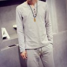 2016 Summer Men\'s Linen Suits Sets (T-shirt set Chinese Style Men Casual Sportswear 2 Pcs Long Slee