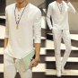 2016 Summer Men\'s Linen Suits Sets (T-shirt set Chinese Style Men Casual Sportswear 2 Pcs Long Slee