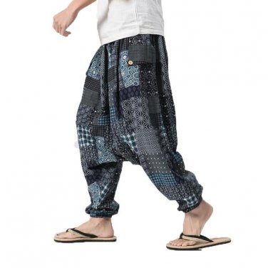 Men Cross- pants 2018 Autumn Hip Hop Line cotton Harem Pants Men Casual Loose Trousers Drawstring Jo