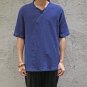 Envmenst 2017 Summer Men\'s Chinese Style Linen T shirt Half Sleeve Solid Flax Top Tees Man Casual L