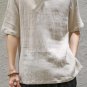 Envmenst 2017 Summer Men\'s Chinese Style Linen T shirt Half Sleeve Solid Flax Top Tees Man Casual L