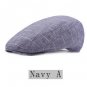 Cotton and Linen Beret Caps for Men Women Spring Summer Plaid Sun Caps Adult Berets Cap Brand Britis