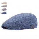 Spring Summer Sun Hats for Men Women Casual Newsboy Caps Woman Cotton Linen Caps Flat Brim Adjustabl