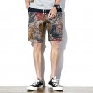 Men\'s Linen Shorts Large Size Classic Flower Print Design Men\'s Shorts Men Casual Boardshort Brand