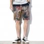 Men\'s Linen Shorts Large Size Classic Flower Print Design Men\'s Shorts Men Casual Boardshort Brand