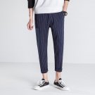 Fashion Designer Summer Pants Men 2017 Japan Style Slim Fit Striped Mens Pant Boys Ankle Length Casu