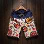 Men and women models leisure shorts fashion cotton and linen stitching 2017 summer brand beaded flow