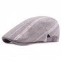 2017 New Spring and Summer Men\'s Cotton Linen Leisure Forward Cap Color Striped Ladies Retro Flat T