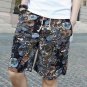 Men Cotton Linen Shorts Ethnic Style Summer Casual Loose Floral Print Beach Short Pants FS99