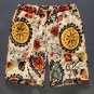 Men Cotton Linen Shorts Ethnic Style Summer Casual Loose Floral Print Beach Short Pants FS99