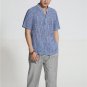 2018 New Men Crepe Stand Collar Shirt Summer Cotton Linen Casual Shirts Chinese Style Tops Size M L