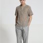 2018 New Men Crepe Stand Collar Shirt Summer Cotton Linen Casual Shirts Chinese Style Tops Size M L