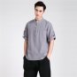 Burgundy Chinese Style Cotton Linen Kung Fu shirt Men Short Sleeve Casual Shirt New Tang Suit Tops M