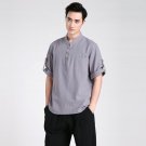 Cotton Linen Leisure Short Sleeve Shirts Clothing M L XL XXL XXXL