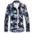 2017 autumn Feather pattern shirt Men\'s casual fashion long sleeve shirts Men\'s high quality 100% 