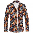 2017 autumn Maple leaf pattern shirt Men\'s casual fashion long sleeve shirts Men\'s high quality 10