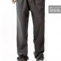 Male spring plus size Mid Elastic Waist Loose Full Length Straight flax pants men ummer Breathable s