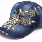 2017 Summer Fashion Baseball Hat Lovers Flower Embroidery Cowboy Denim Cap Outdoor Sport Hats Outdoo