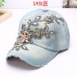 2017 Summer Fashion Baseball Hat Lovers Flower Embroidery Cowboy Denim Cap Outdoor Sport Hats Outdoo