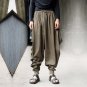 New Summer Fashion Mens Harem Pants Men Retro Brand Designed Pant Drawstring Drop Crotch Loose Linen