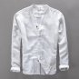 Top Quality Autumn Long Sleeve Casual Shirts Navy Linen Blouse Mens Streetwear Brand Clothing