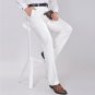 2017 Mens Fashion Simple Formal Suit Slim Fit Pants White Long Business Trousers Mid Waist Straight 