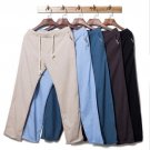 hirigin Men\'s Casual Loose Long Pants Comfort Trousers Flax Cotton Loose Linen Beach
